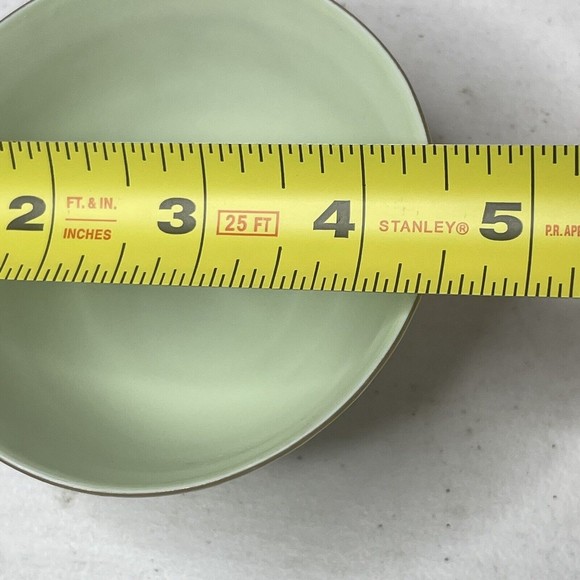 Lefton China Footed Tea Cups Saucer #2755 Gold Gilt 1950's Roses Mint Green - Picture 10 of 10